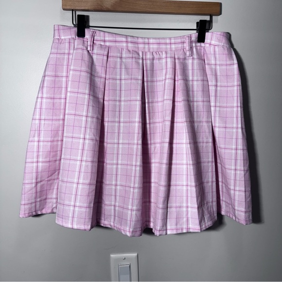 Hot Topic Sweet Society Pink & Lavender Plaid Pleated Skirt Size XL - Picture 10 of 11